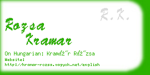 rozsa kramar business card